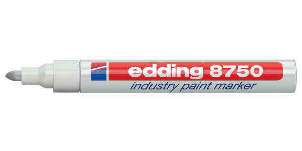 Маркер для промышленной графики белый. Industry Paint Marker Edding 8750. Маркер перманент Edding-8750. Edding 8750 белый. Маркер лаковый для промышленной графики Edding 8750 белый грифель 2-4 мм.