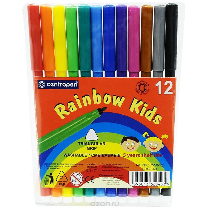 Фломастер 12. "Фломастеры 12цв Centropen                              , , набор". Centropen набор фломастеров Rainbow Kids (7550), 30 шт.. Centropen набор фломастеров Rainbow Kids 12. Centropen фломастеры Color World.